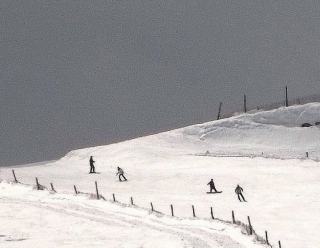  skiers and snowboarders 